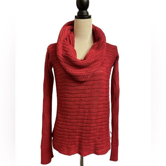 Calvin Klein Red Semi-Sheer Knit Pullover Cowl Neck Sweater (Size: Medium) - Picture 1 of 14